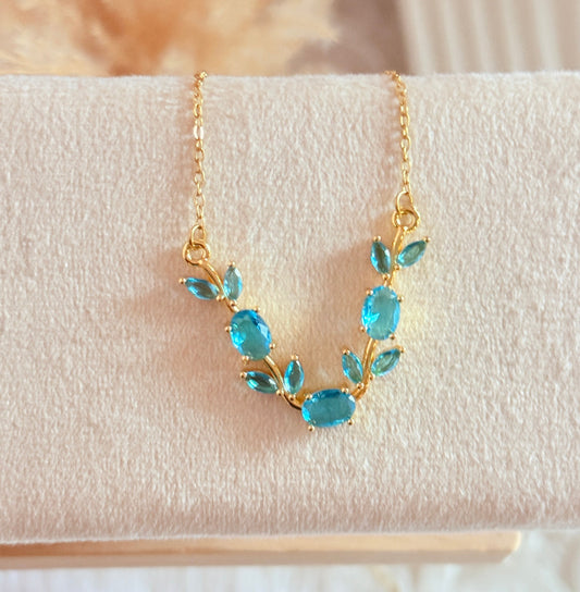 Aqua tulip necklace
