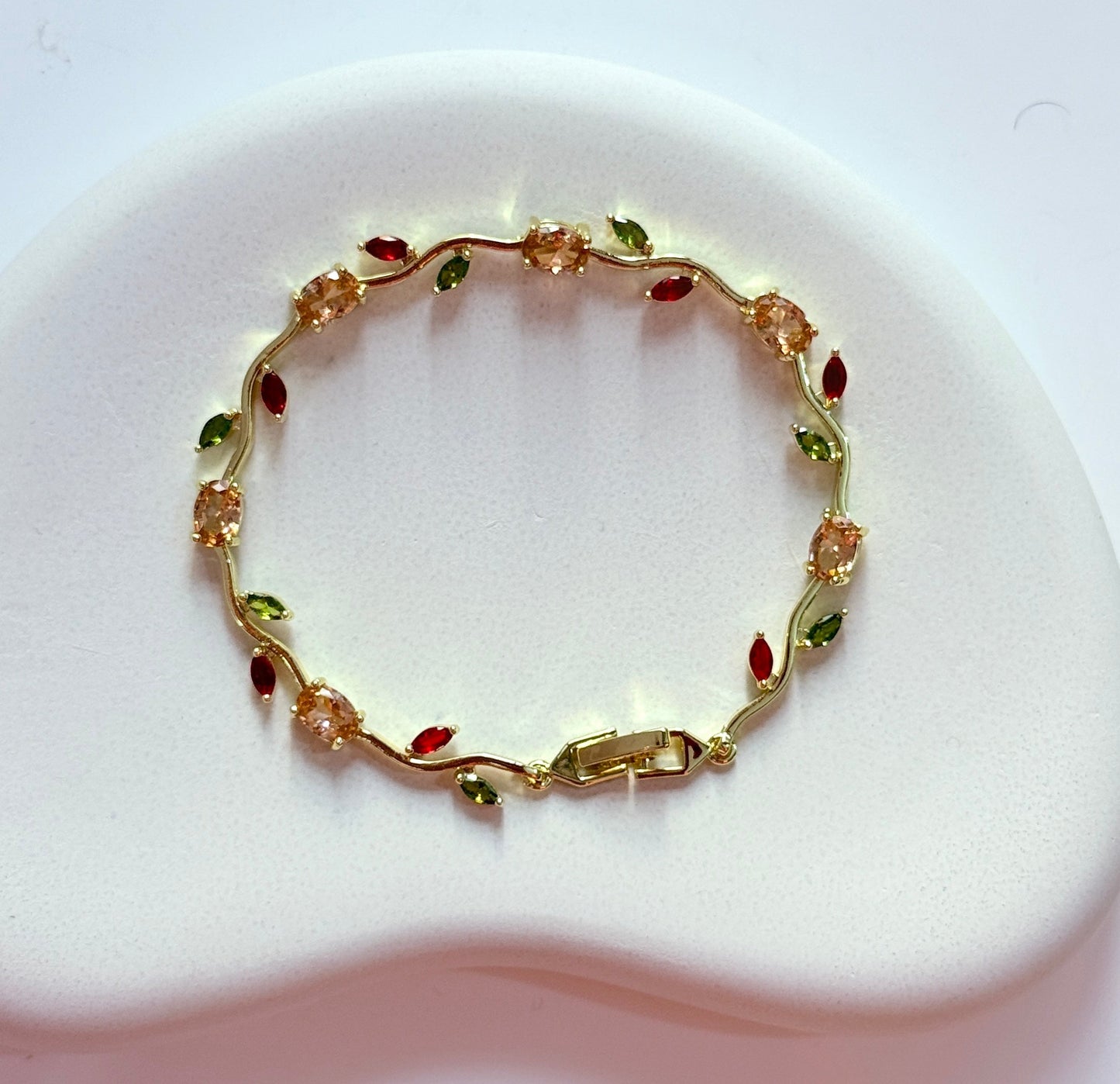 Peach tulip bracelet