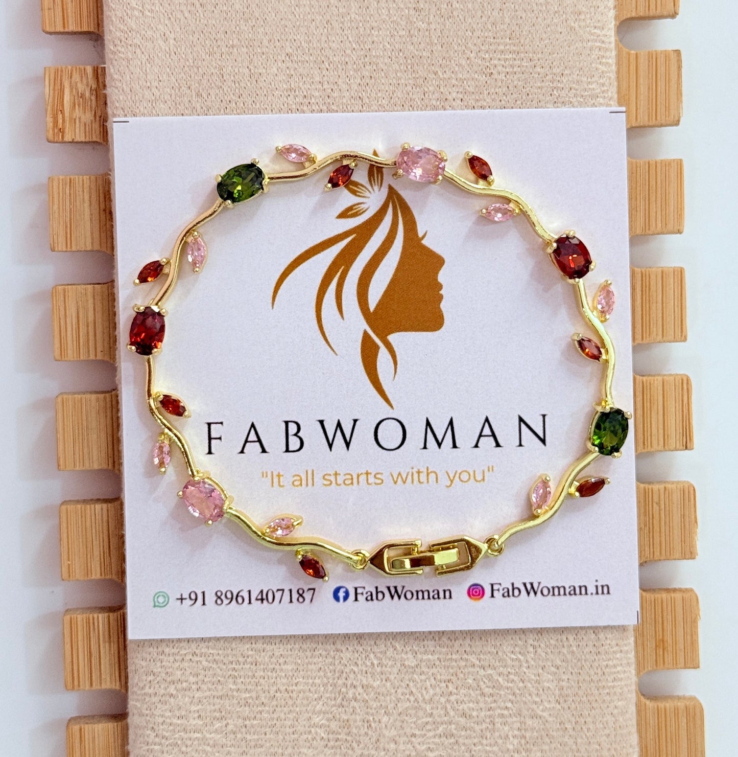 Multi-coloured 2 tulip bracelet