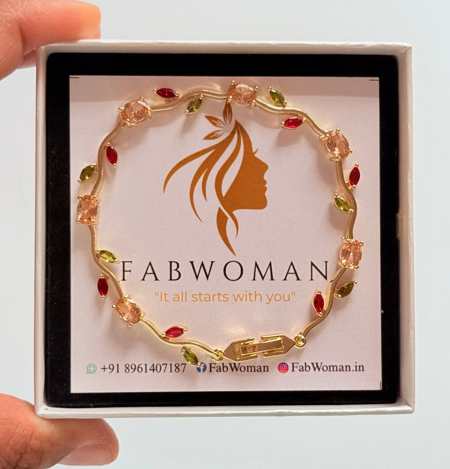 Peach tulip bracelet