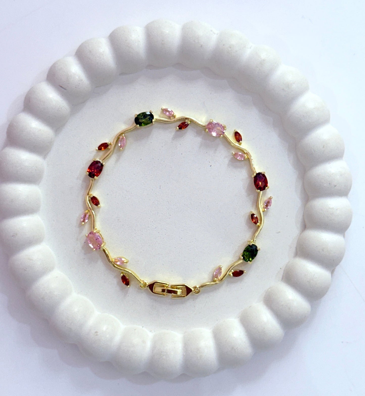 Multi-coloured 2 tulip bracelet