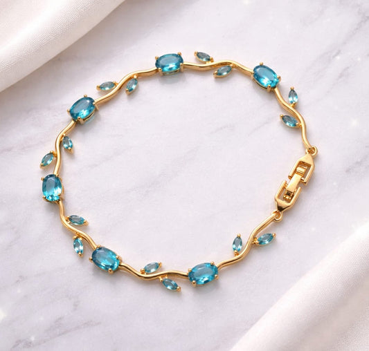 Aqua tulip bracelet