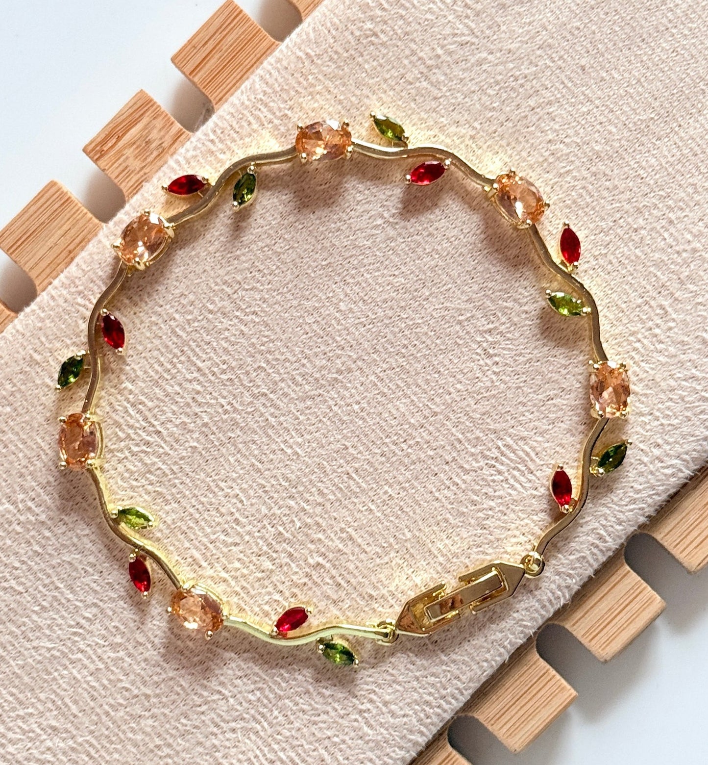 Peach tulip bracelet