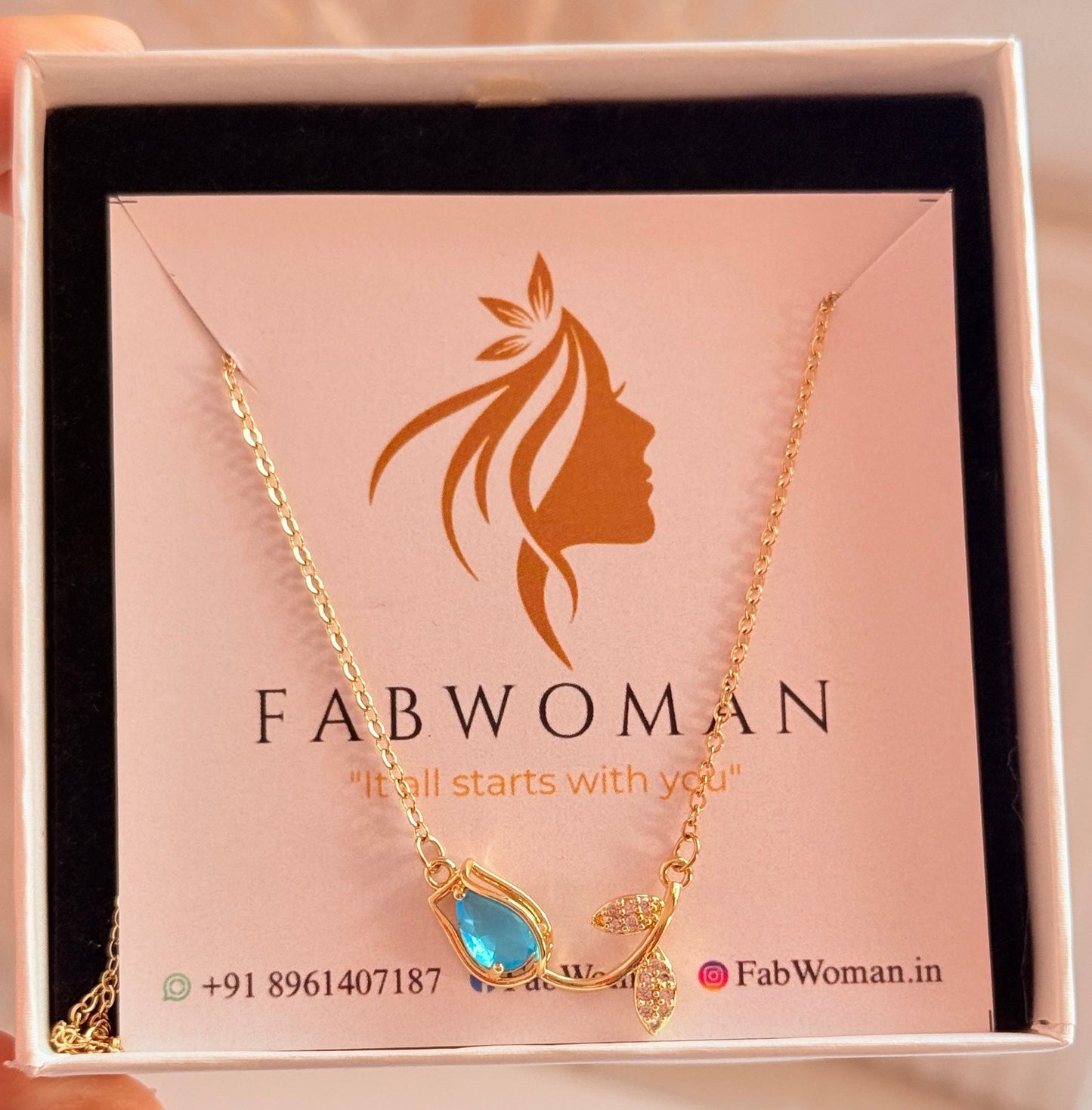 Light blue tulip necklace