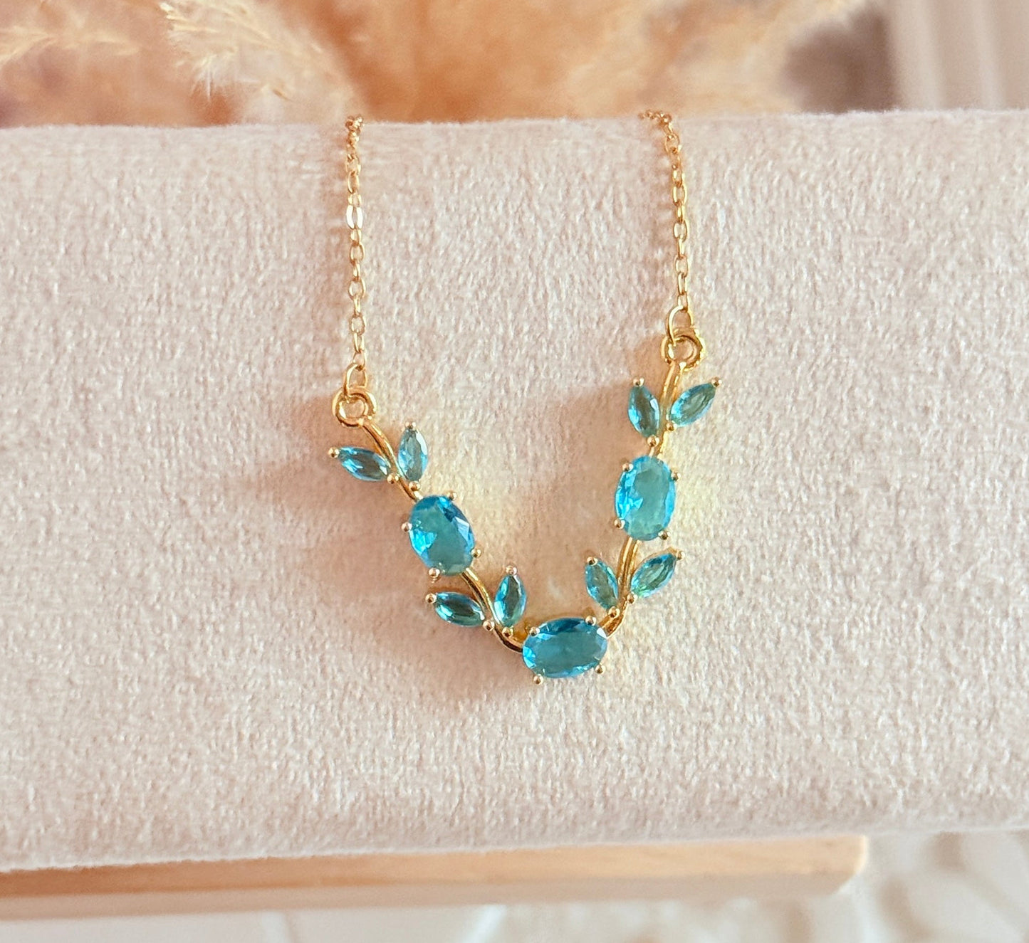 Blue tulip necklace
