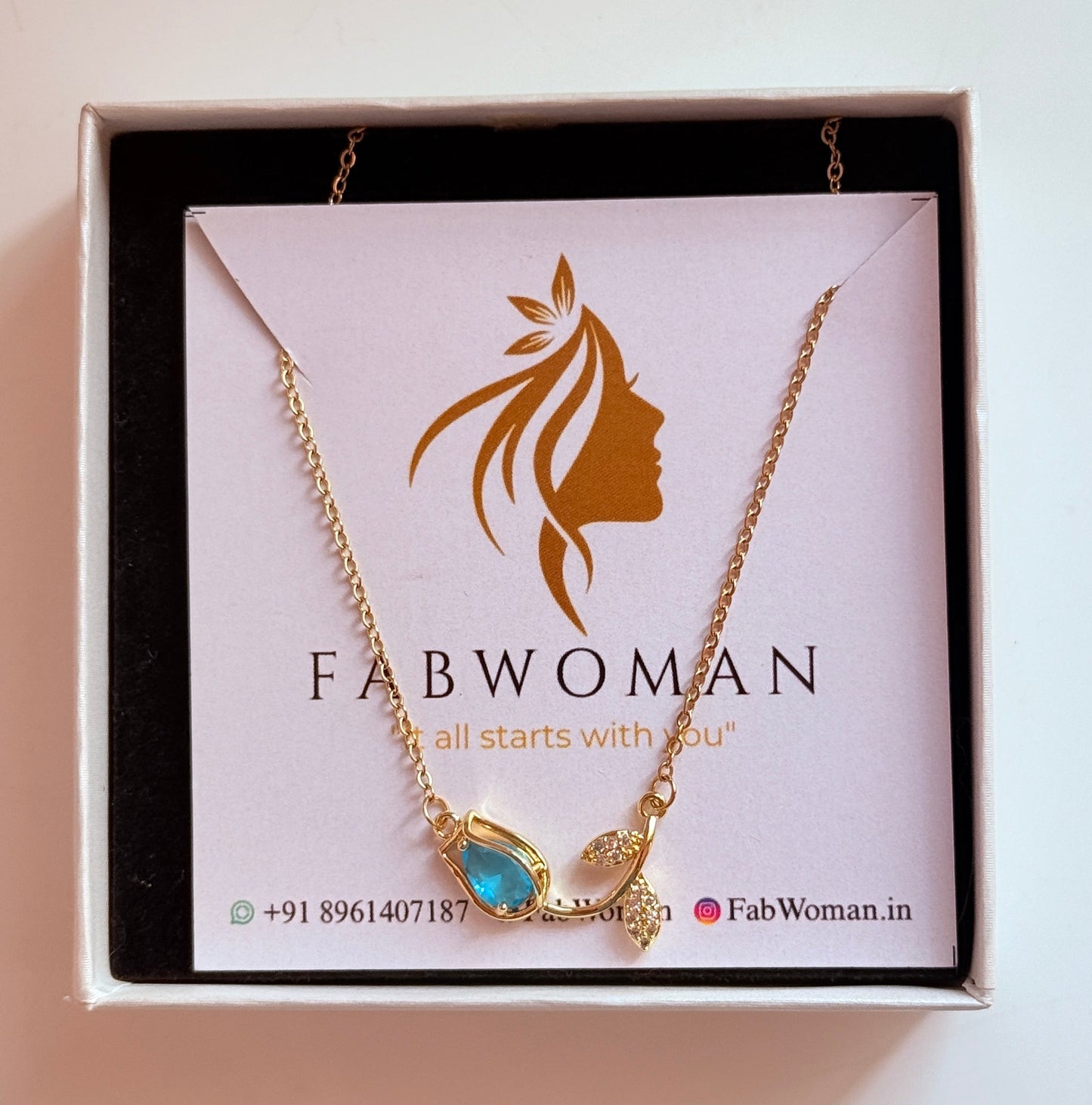 Light blue tulip necklace