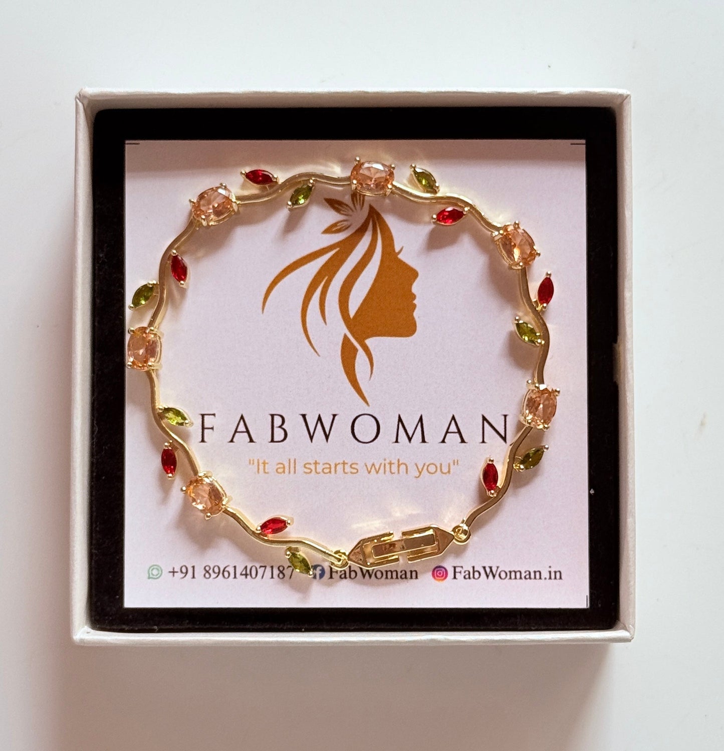 Peach tulip bracelet