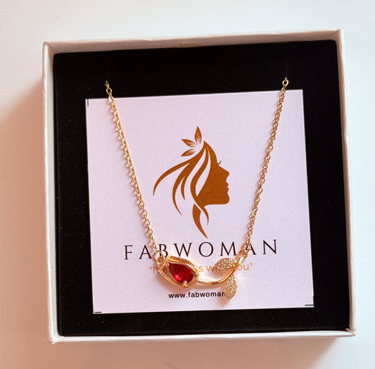Red tulip necklace