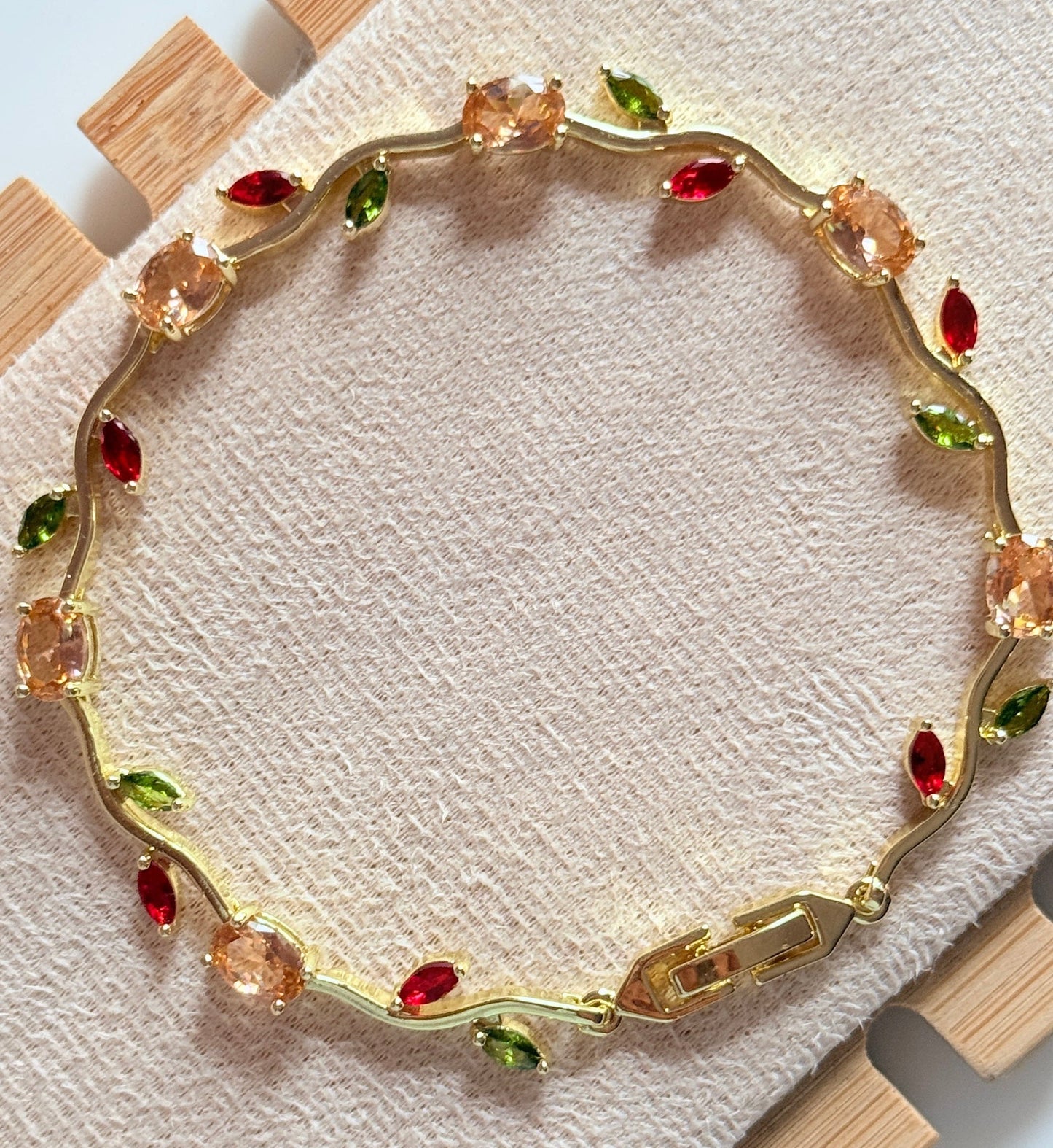 Peach tulip bracelet