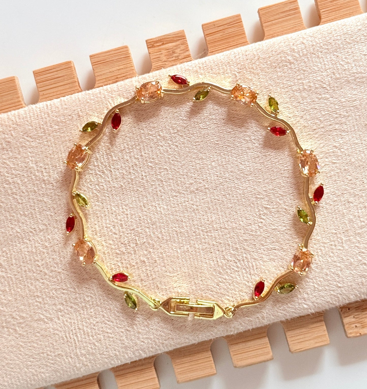 Peach tulip bracelet