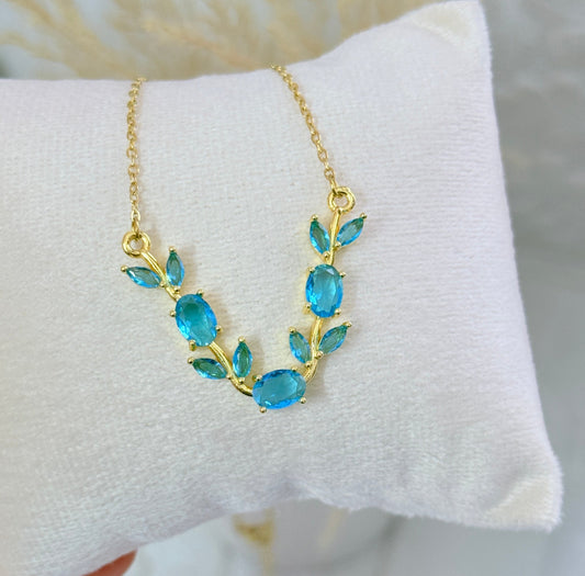 Blue tulip necklace