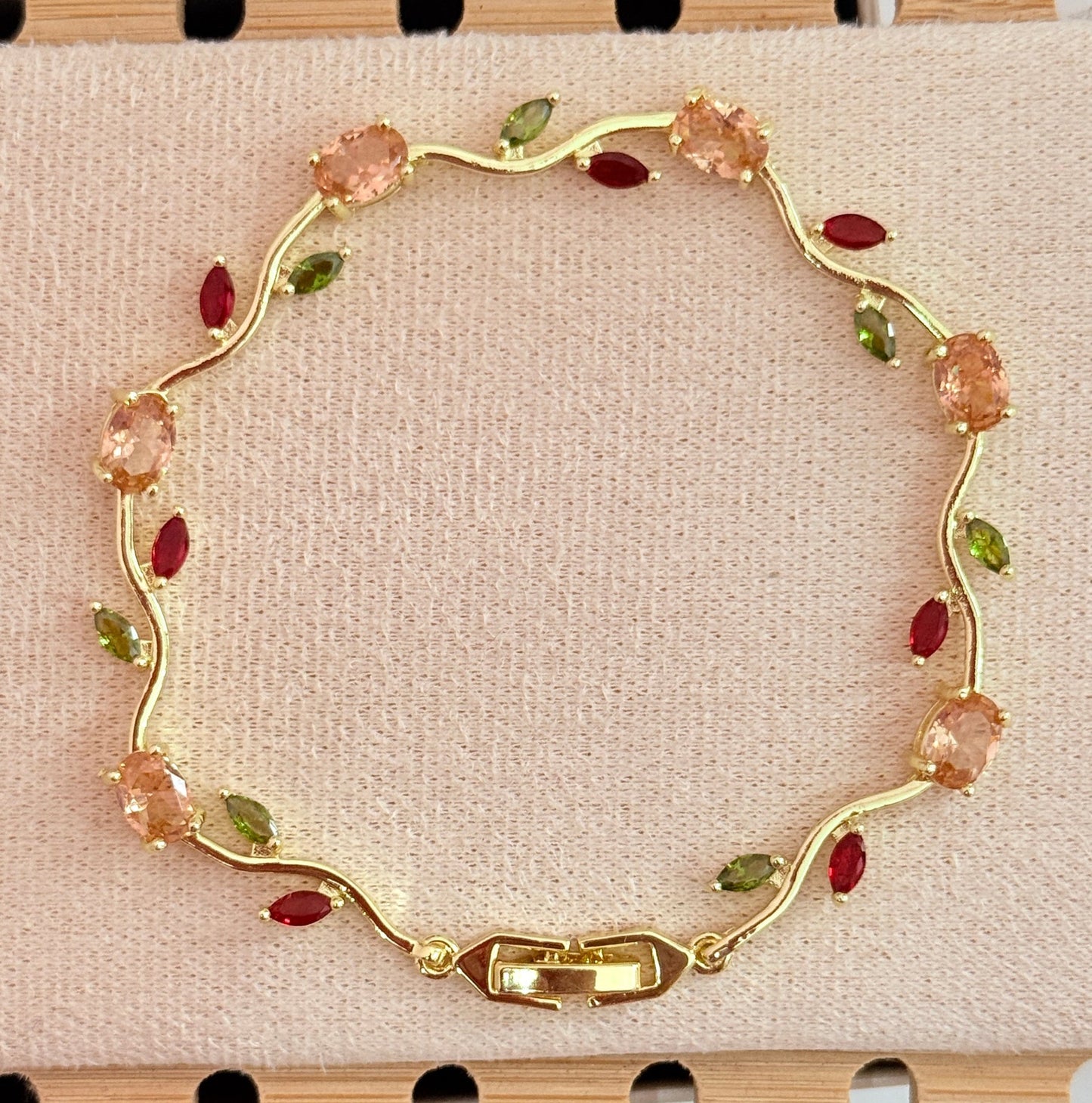 Peach tulip bracelet
