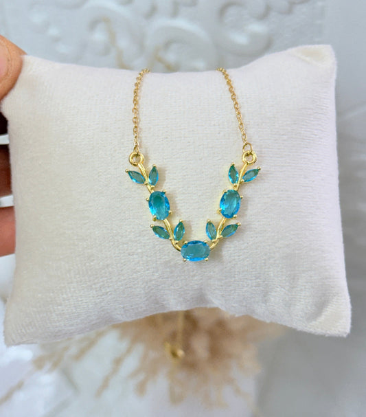 Aqua tulip necklace