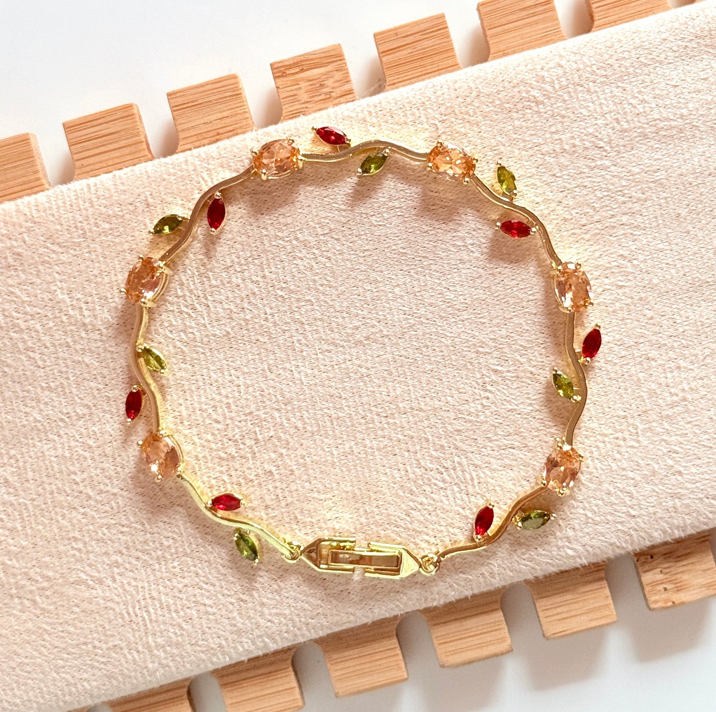 Peach tulip bracelet
