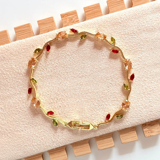 Peach tulip bracelet