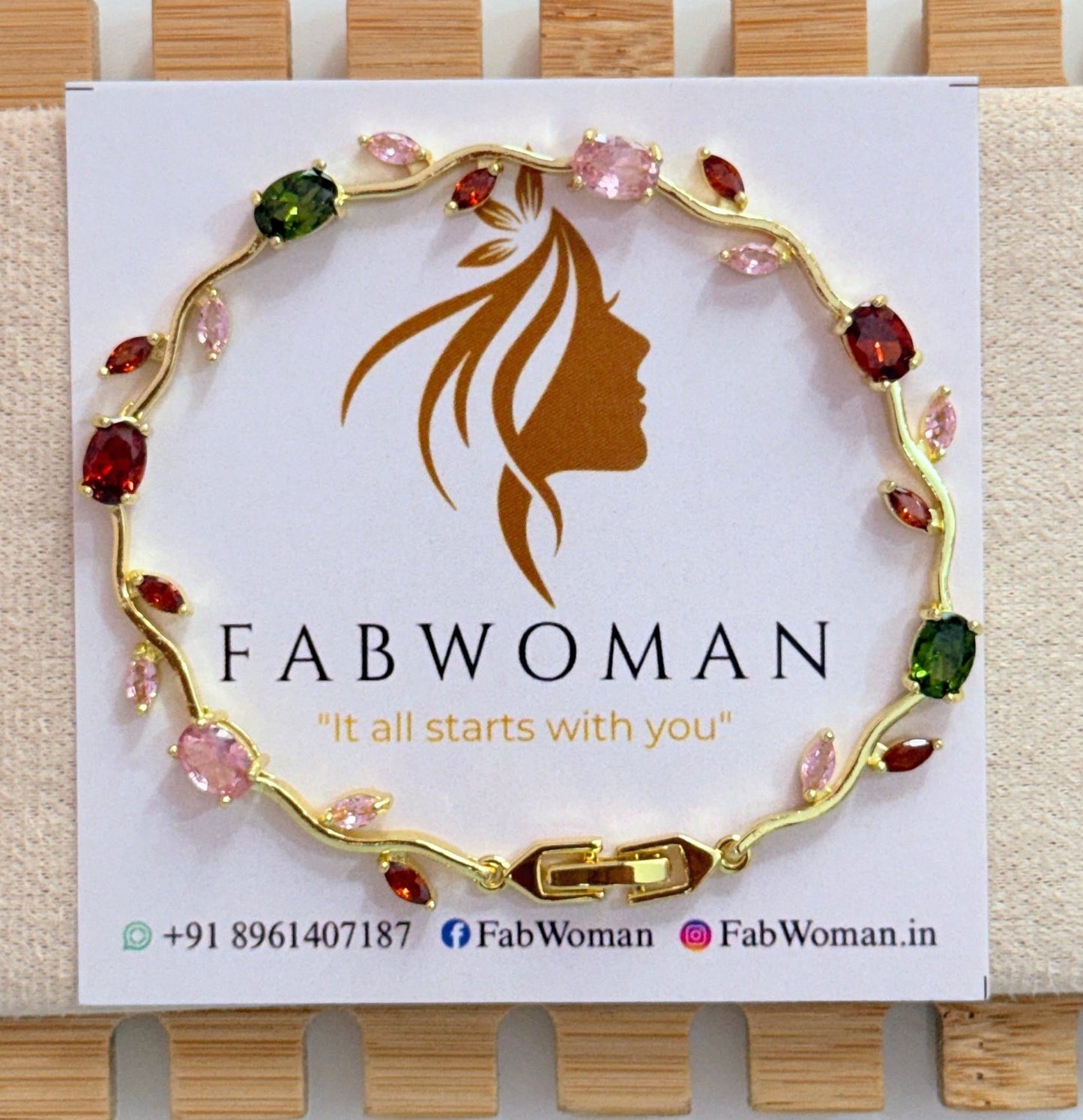 Multi-coloured 2 tulip bracelet