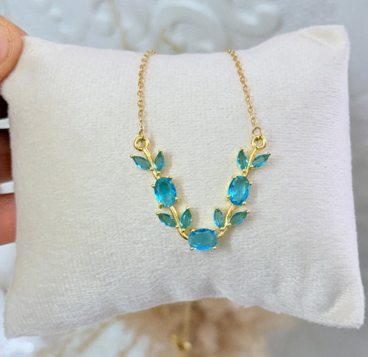 Blue tulip necklace