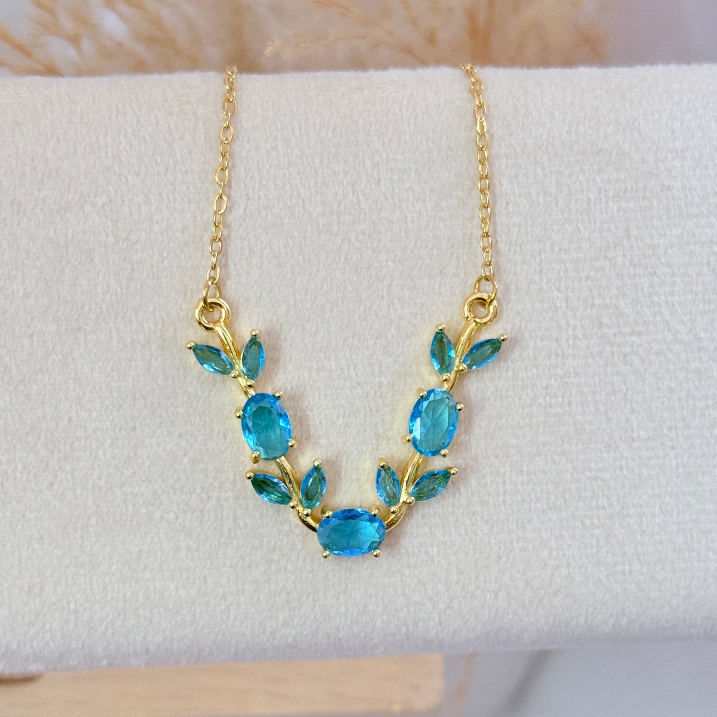 Blue tulip necklace