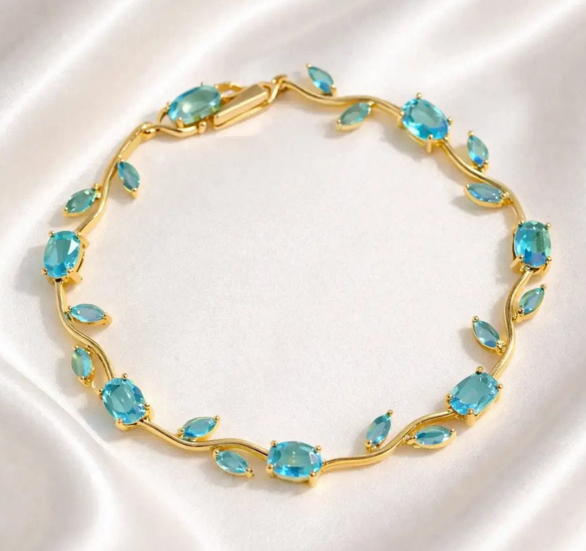 Aqua tulip bracelet