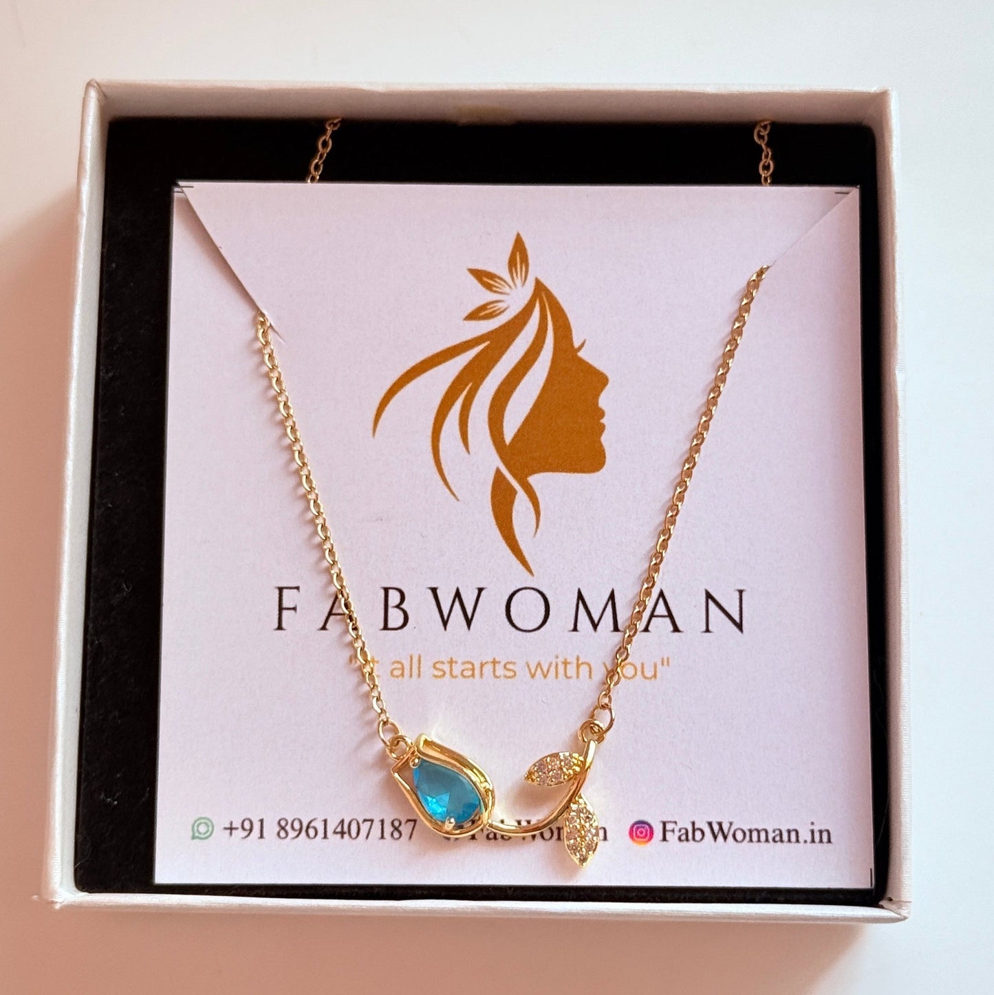 Light blue tulip necklace