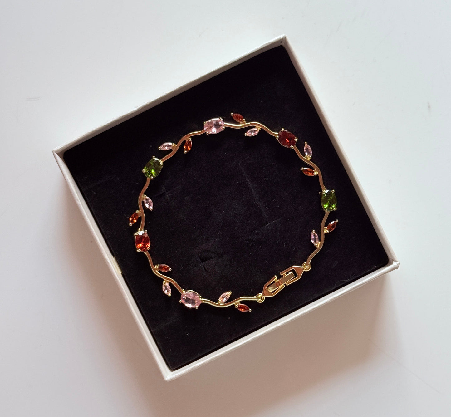 Multi-coloured 2 tulip bracelet